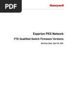 FTE Qualified Switch Firmware Versions