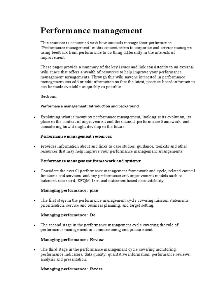 Optimizing Council Performance Management | PDF | Information | Wiki