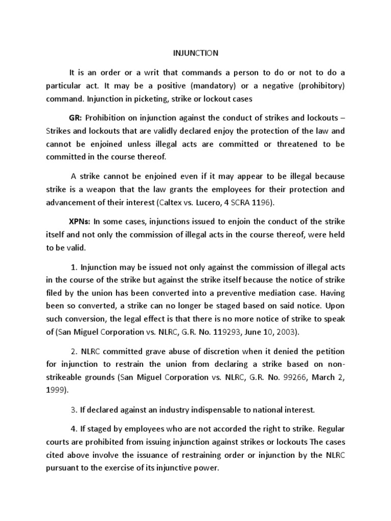 Requirements for Issuing Labor Injunctions and the Jurisdiction of ...