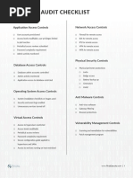 It Audit Checklist: Application Access Controls Network Access Controls