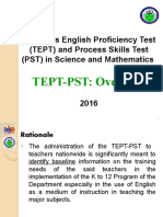 Teacher's English Proficiency Test (TEPT) and Process Skills Test (PST) in Science and Mathematics