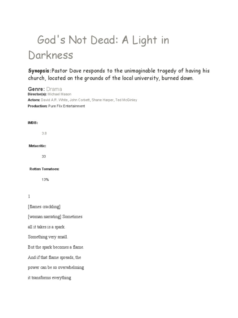 God's Not Dead: A Light in Darkness | PDF | Reality | Jesus