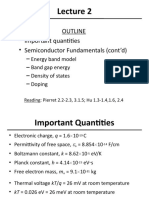 Outline - Important Quantities - Semiconductor Fundamentals (Cont'd)