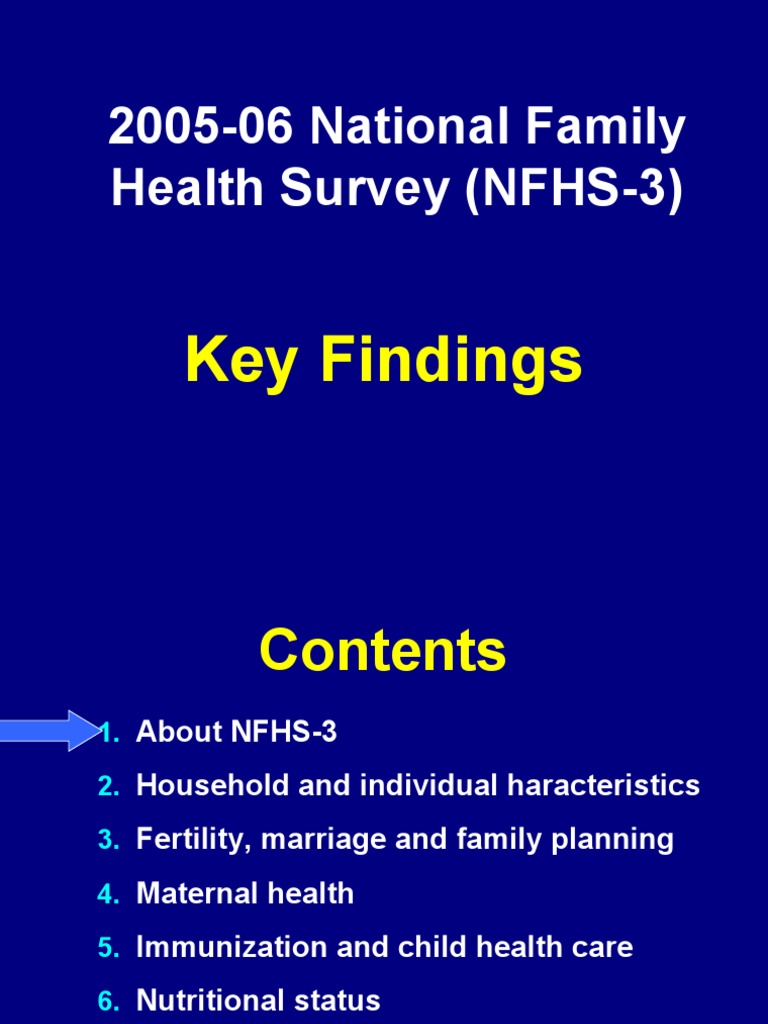 NFHS-3 Key Findings | PDF | Wealth | Family Planning