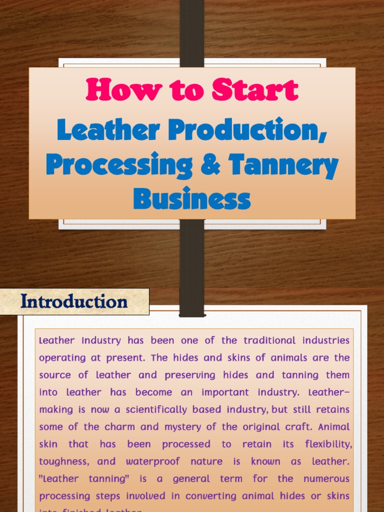 leather tannery business plan pdf