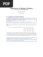 Application of Waring's Problem: Arghya Sarkar