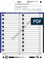 General Reading Answer Sheet