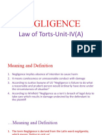 Negligence: Law of Torts-Unit-IV (A)