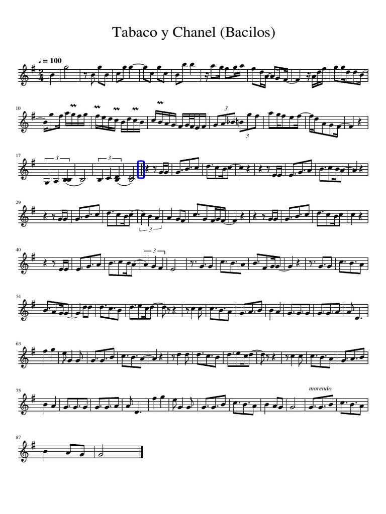 Tabaco y Chanel (Bacilos) Violín PDF