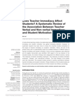 Does Teacher Immediacy Affect Students A Systematic Review of The Association Between Teacher Verbal and Non Verbal Immediacy and Student Motivation