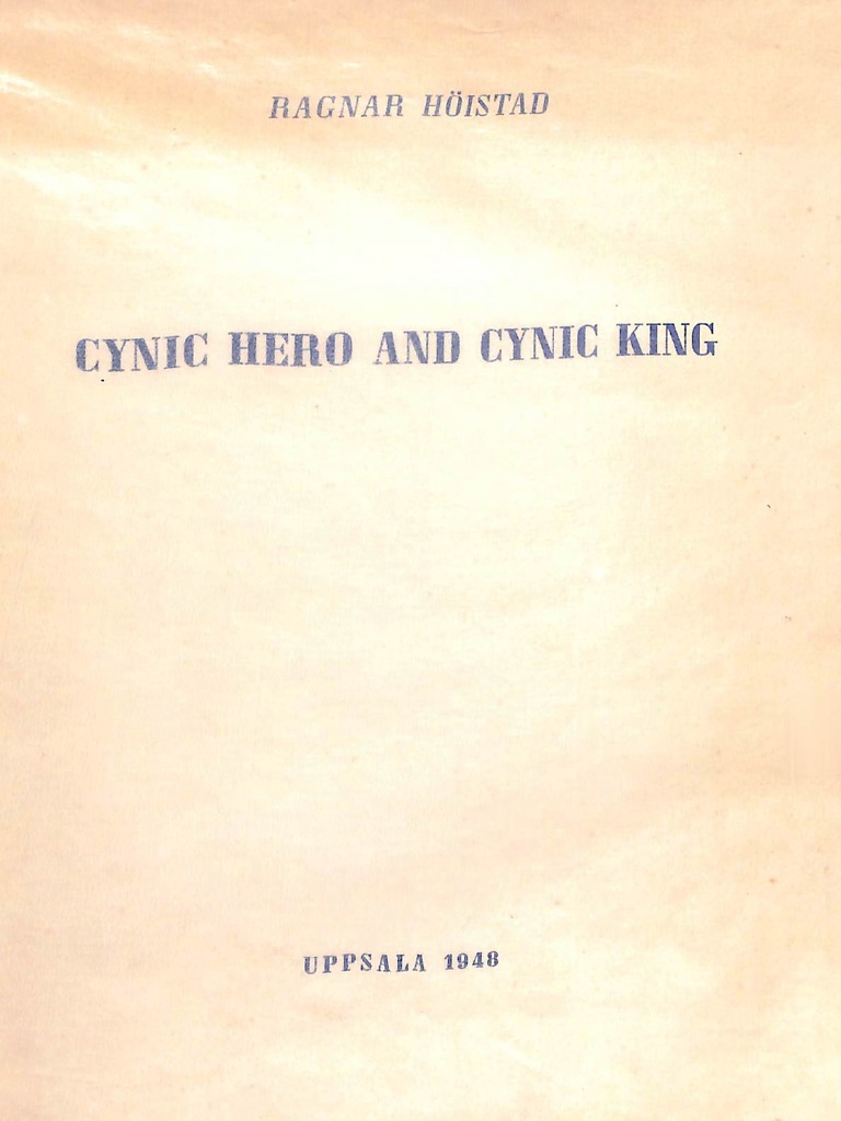 ●SOUTHERN DIALECT Cynic Hero and Cynic King - Ragnar Hoistad | PDF | Poetry