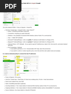 One to one Static NAT in FortiGate Firewall _ Fortigate