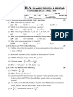 Islamic School & Maktab: Q. 1 A: Solve The Following Multiple Choice Questions.