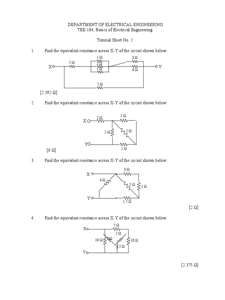02 Bee Tutorial Pdf Electrical Network Electrical Resistance And