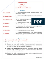 Chapter 12: Electricity and Circuits: Manav Mangal School Class: VI Subject: Science