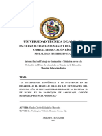 La Inteligencia Linguistica y Su Influencia en El Desarrollo Del Lenguaje Oral