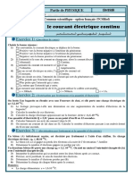 Le Courant Electrique Continu Exercices Non Corriges 1