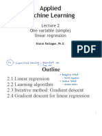 Applied Machine Learning: One Variable (Simple) Linear Regression