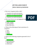 Computer Assignment: Mutltiple Choice Questions