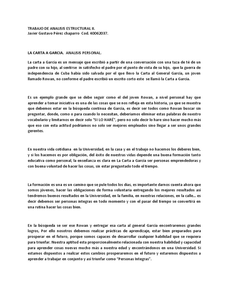 Analisis Carta A Garcia PDF