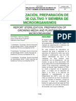 Informe - Esterilizacion y Siembra de Microorganismos