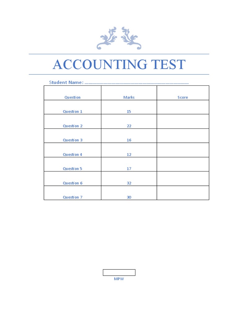 Accounting Test with Cash Flow Statement | PDF | Balance Sheet | Taxes