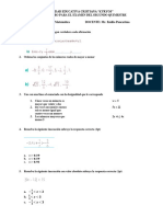 Cuestionaro 1ro BGU Matemática