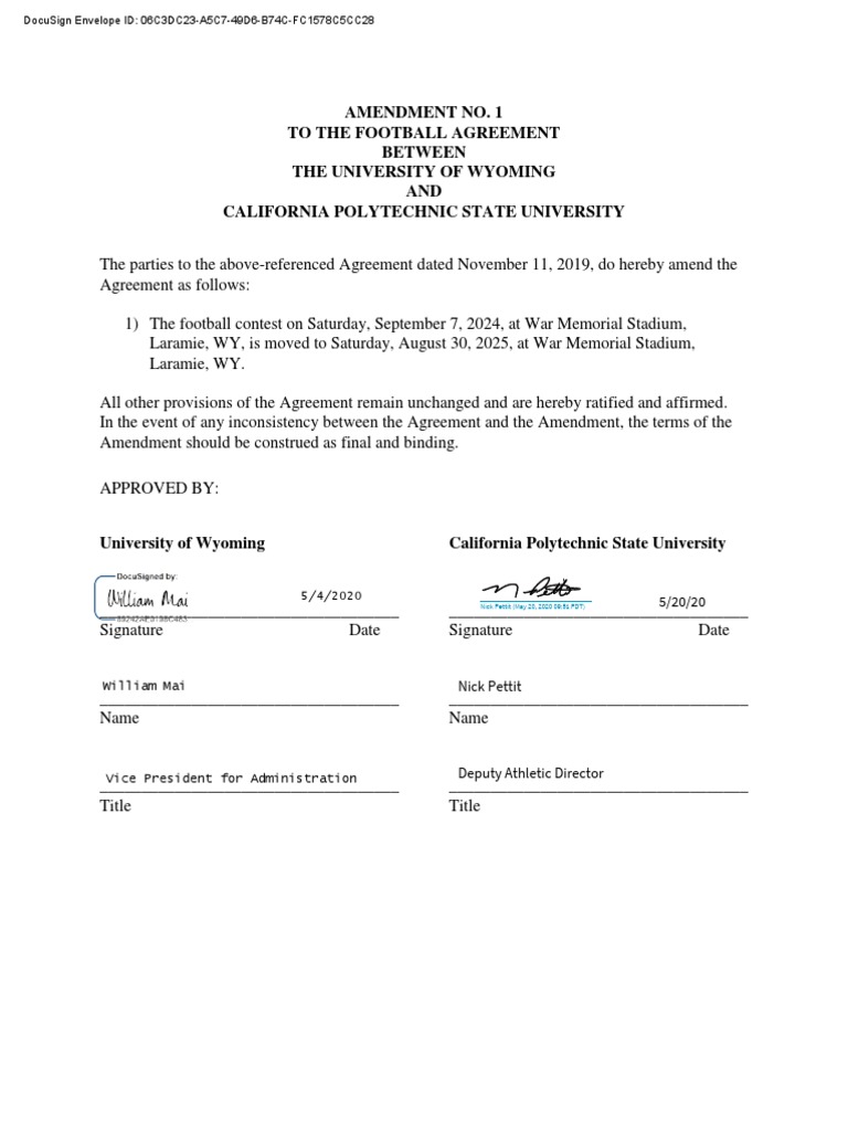 Wyoming vs. Cal Poly 2024 Revised To 2025 PDF