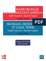 Bilingual Dictionary of Legal Terms - Diccionario Bilingüe de Terminología Jurídica (English-Spanish Spanish-English - Ingles-Español Español-Ingles) by Francisco Ramos Bossini, Et. Al.