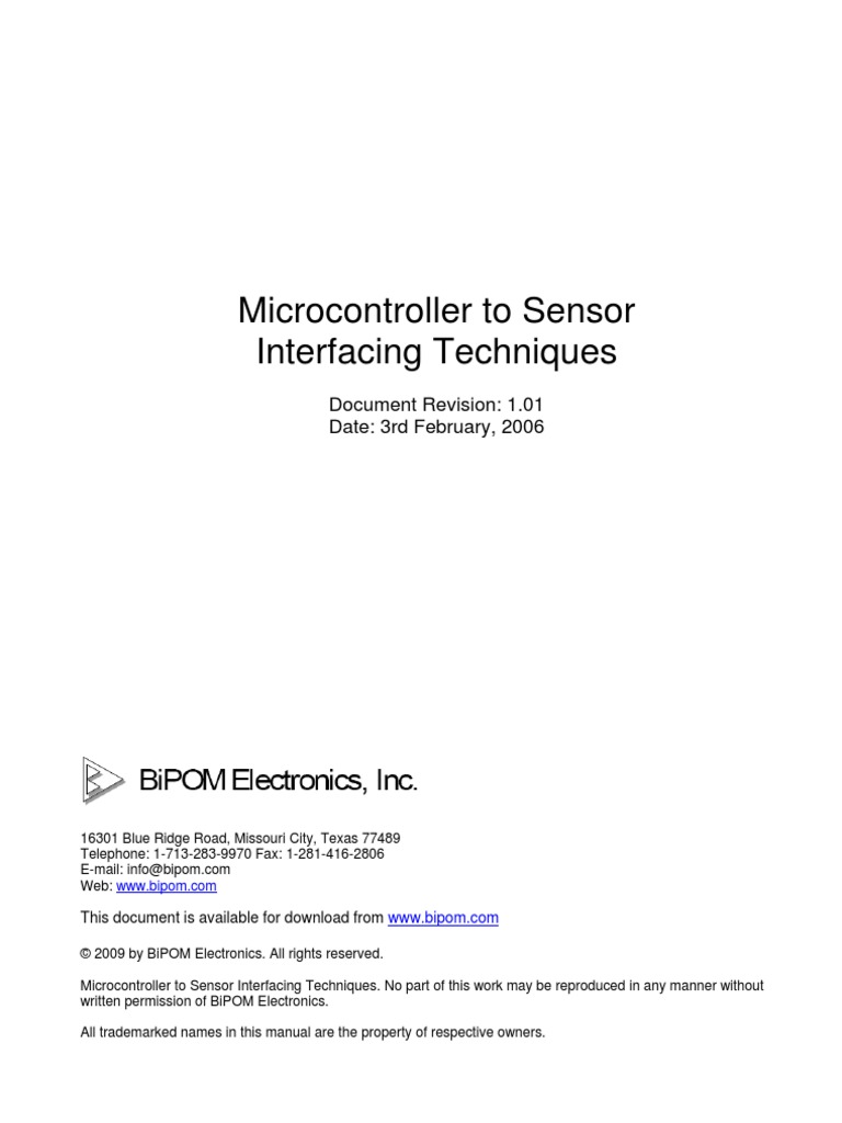 Microcontroller To Sensor Interfacing Techniques Circuit Diagram