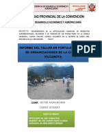 INFORME TALLER DE FORTALECIMIENTO ORGANIZACIONAL - VILCANOTA - ABEL Mayo 2021 Ok