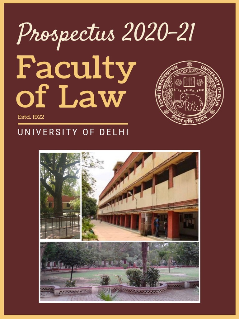 Delhi University Law Faculty Prospectus 2020 | PDF | University And ...