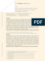 Comprender La Educación Inclusiva Chilena, Panorama de Políticas e Investigación Educativa-2020