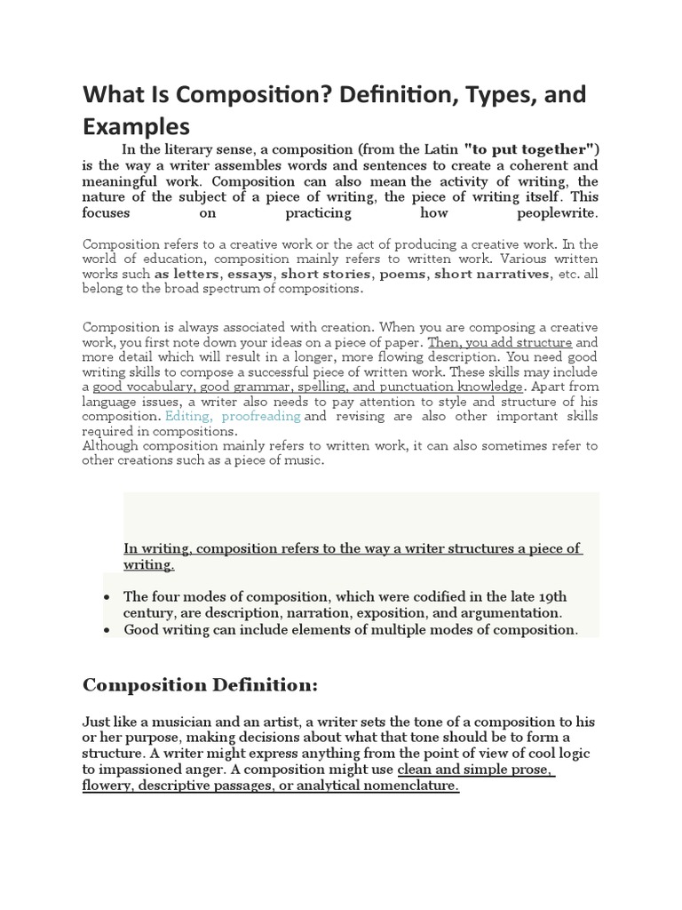 Composition vs Comprehension Explained | PDF | Reading Comprehension ...