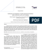 Laboratory Investigations of Sand Smooth Steel Interface Under Monotonic and Cyclic Loadings