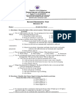 Department of Education: Second Summative Test Science IV