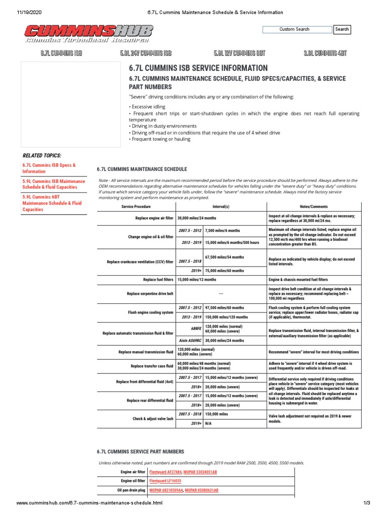 Cummins ISB 6.7 Oil Capacity: Essential Guide for Owners