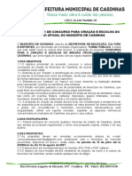 Edital Concurso Escolha Brasão Casinhas-PE