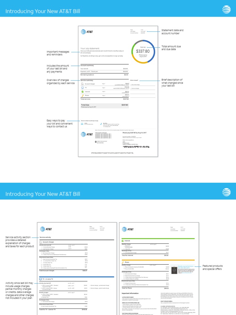 Introducing Your New AT&T Bill | PDF | Fee | Payments