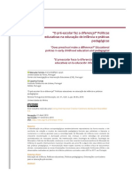 "O Pré-Escolar Faz A Diferença - " Políticas Educativas Na Educação de Infância e Práticas Pedagógicas