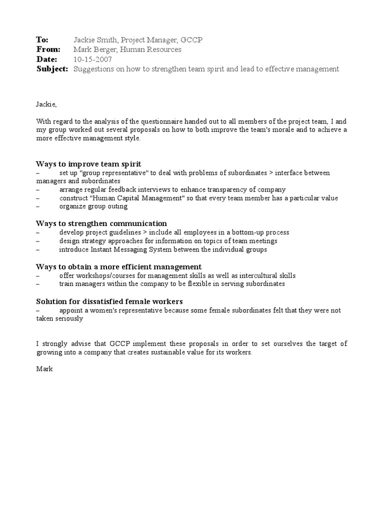 Team Spirit and Management Improvement Tips | PDF | Career & Growth ...