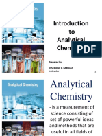 To Analytical Chemistry: Prepared By: Josephine P. Bariuan Instructor