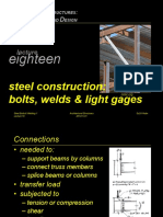 Eighteen: Steel Construction: Bolts, Welds & Light Gages
