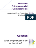 Personal Entrepreneurial Competencies: Agricultural Crop Production (Horticulture)