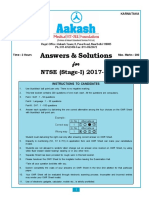 Answers & Solutions: For NTSE (Stage-I) 2017-18