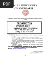 Panjab University Chandigarh: Prospectus