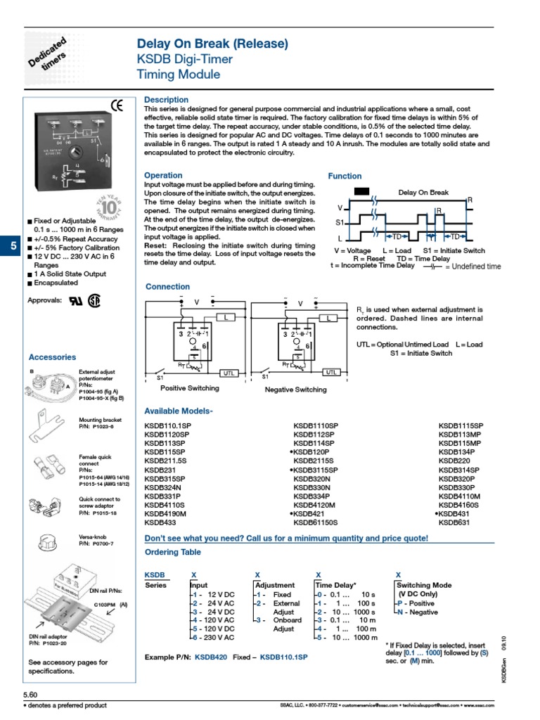 SSAC P1004 Timer Specifications | PDF | Switch | Alternating Current