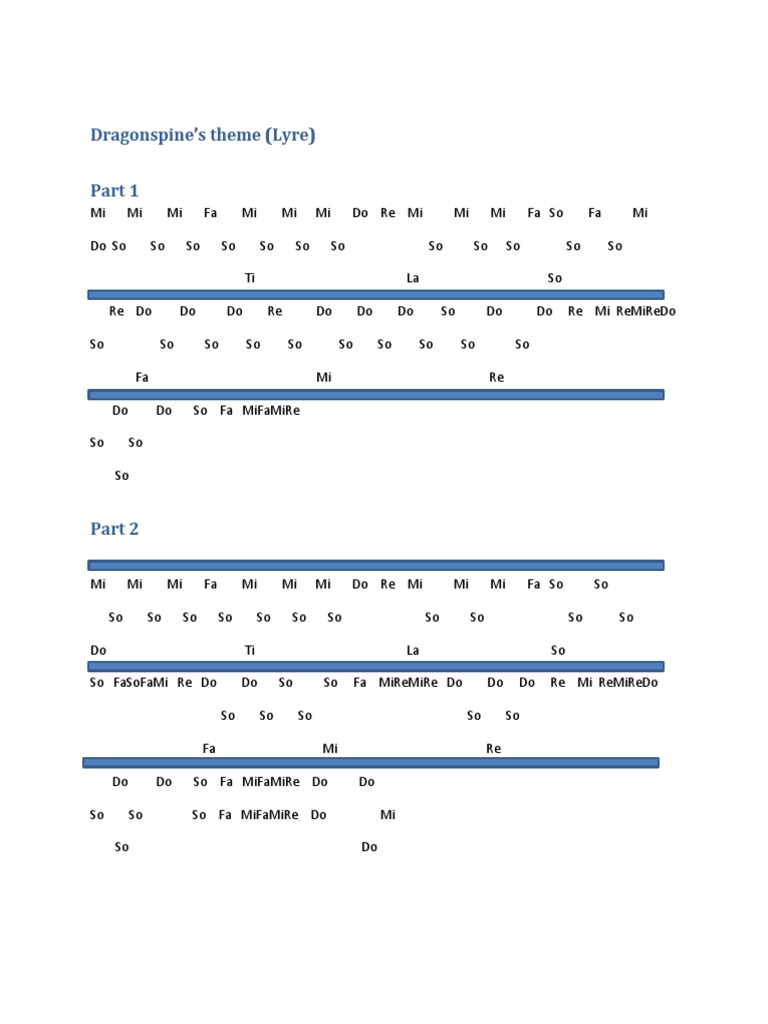 Dragonspine's Theme (Lyre) PDF