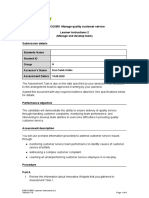 BSBCUS501 Assessment 2 Learner