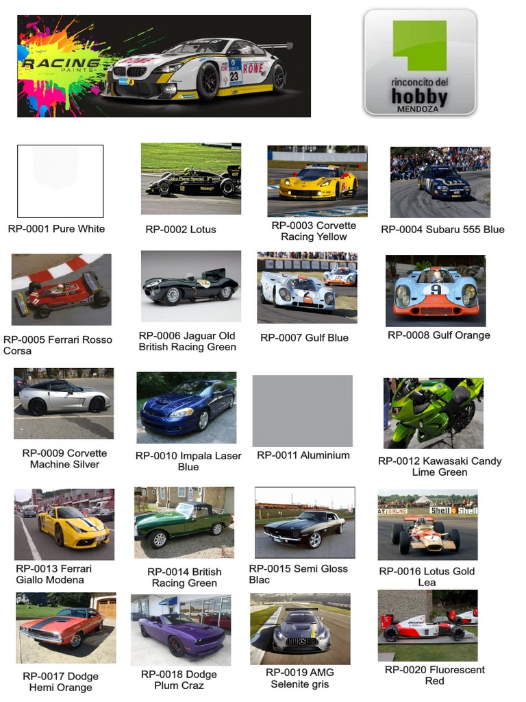 Color Codes for Iconic Car Brands | PDF | Ferrari | Car